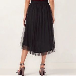 Lauren Conrad Flocked Tulle Midi Skirt
